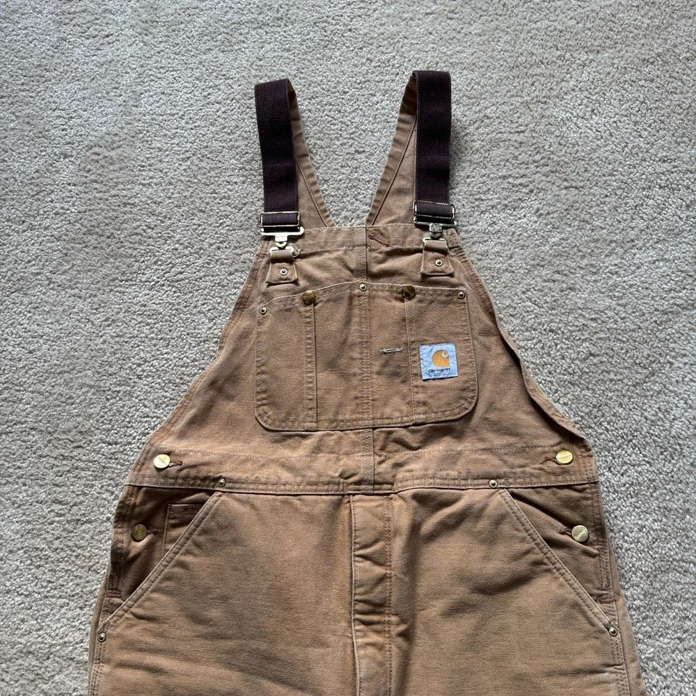 Vintage Carhartt Overall Mens 38 X 30 Duck Bib Insulated Quilt Lined Made In USA
